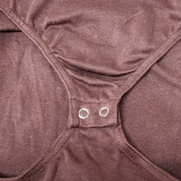 Vintage One Step Up Mock Turtleneck Brown Body Shirt Women's Size Medium - Picture 3 of 4